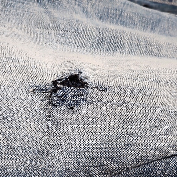 Salvage Anarchy Jeans Mens Buckle Relaxed Straight 34 Distressed distroyed - Picture 5 of 16